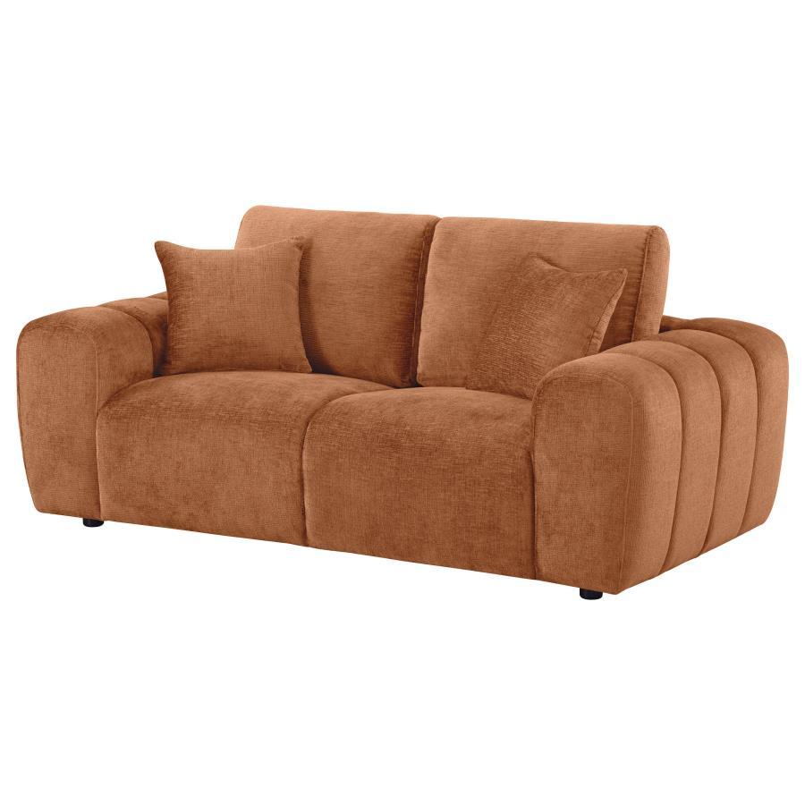 Burnett - Chenille Upholstered Wide Arm Loveseat Stationary Loveseats by Coaster Fine Furniture - Walls Furniture & Mattress
