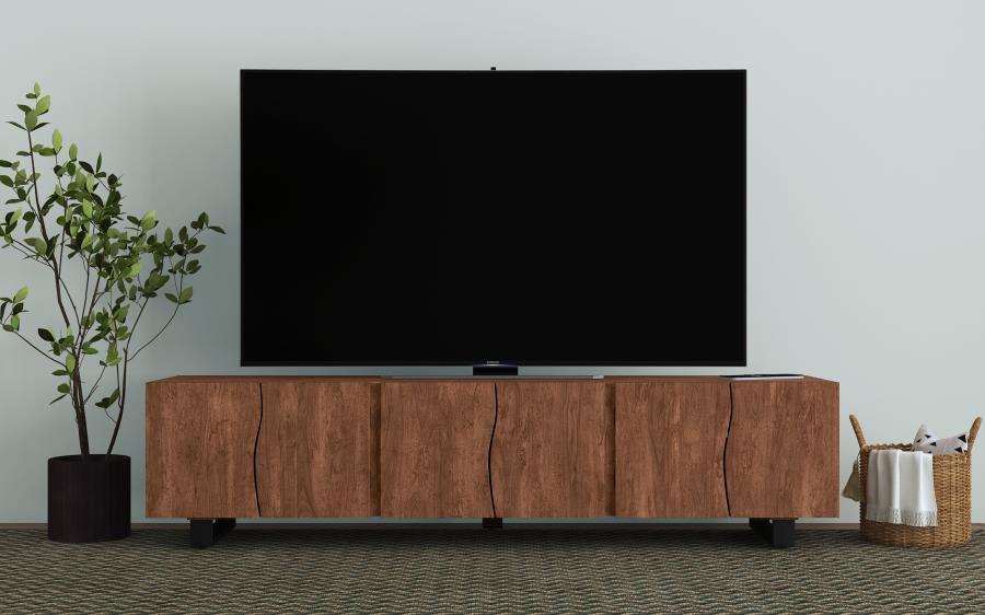 Trask - Wood TV Stand Media Console - Mango Brown TV Stands by Coaster Fine Furniture - Walls Furniture & Mattress