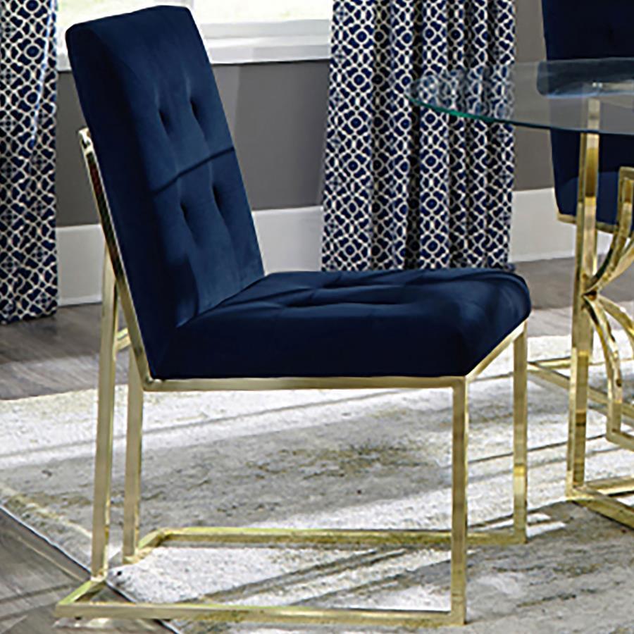 Cisco - Velvet Upholstered Dining Side Chair (Set of 2) Chair Sets by CoasterElevations - Walls Furniture & Mattress
