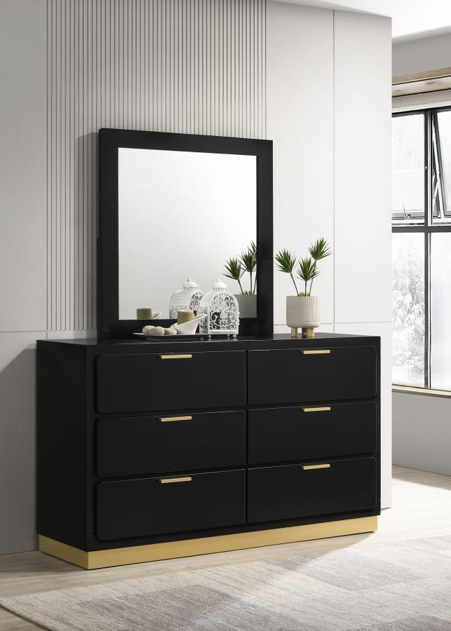 Caraway - 6 - Drawer Bedroom Dresser With Mirror Dresser & Mirror by Coaster Fine Furniture - Walls Furniture & Mattress