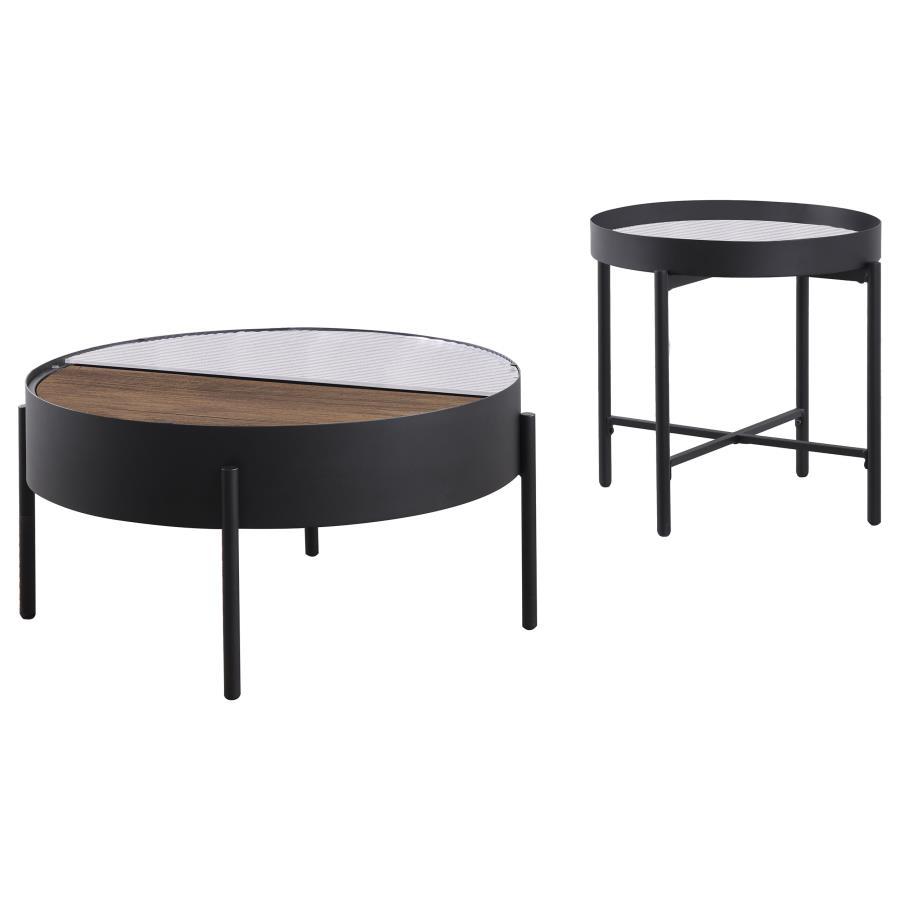 Ozella - Round Coffee Table Set Table Sets by Coaster Fine Furniture - Walls Furniture & Mattress