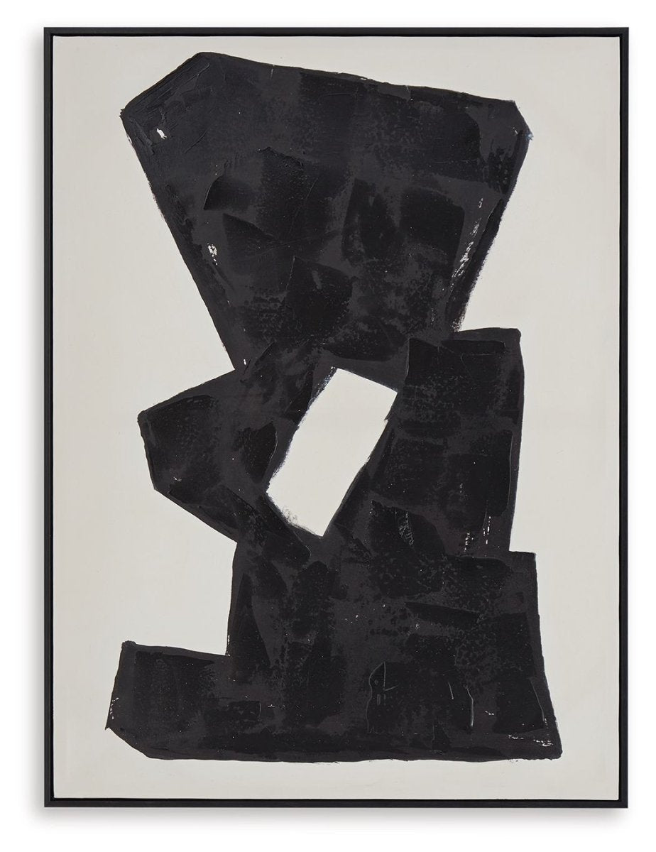 Garviery - Wall Art - Black / Cream Canvas Art by Signature Design by Ashley® - Walls Furniture & Mattress