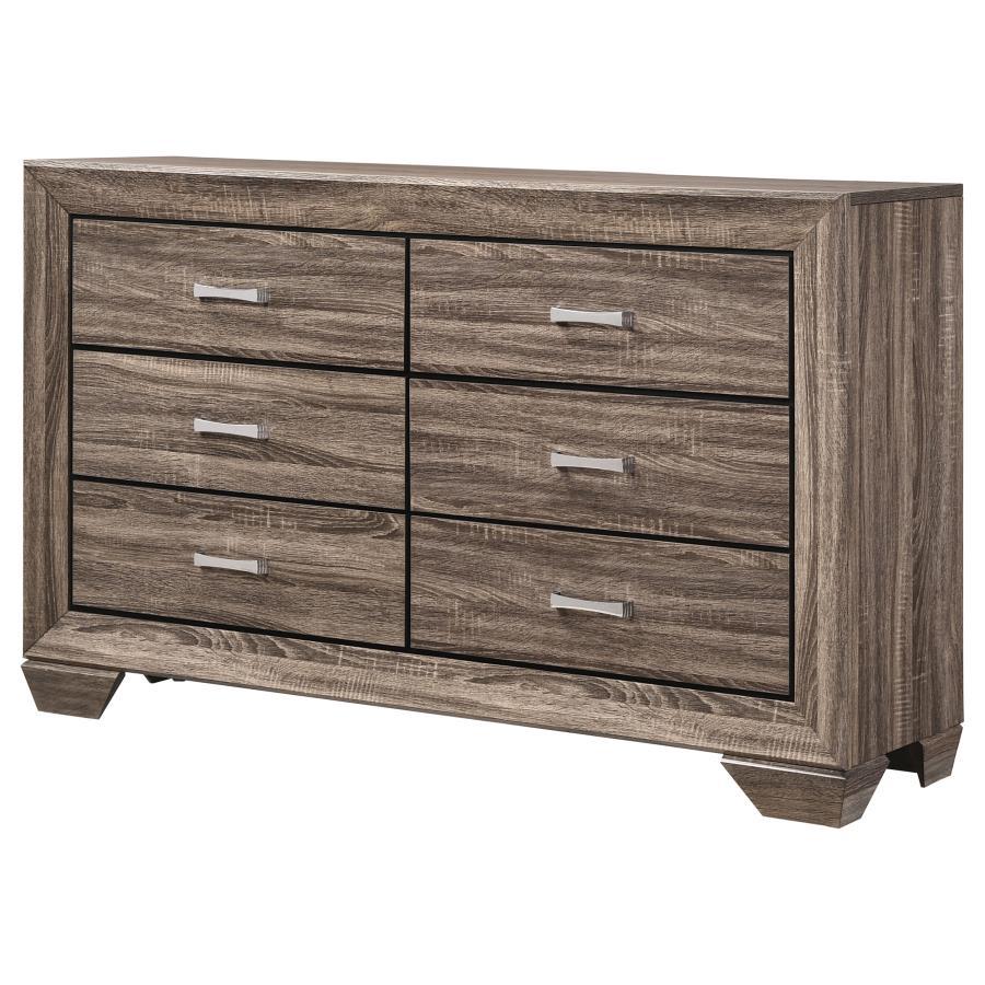 Kauffman - 6 - Drawer Dresser Dressers by CoasterEveryday - Walls Furniture & Mattress