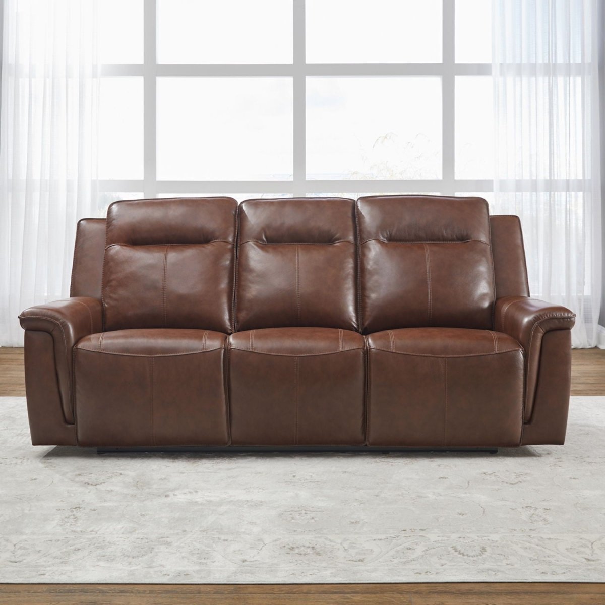 Avery - Sofa P2 - Cognac Reclining Sofas by Liberty Furniture - Walls Furniture & Mattress