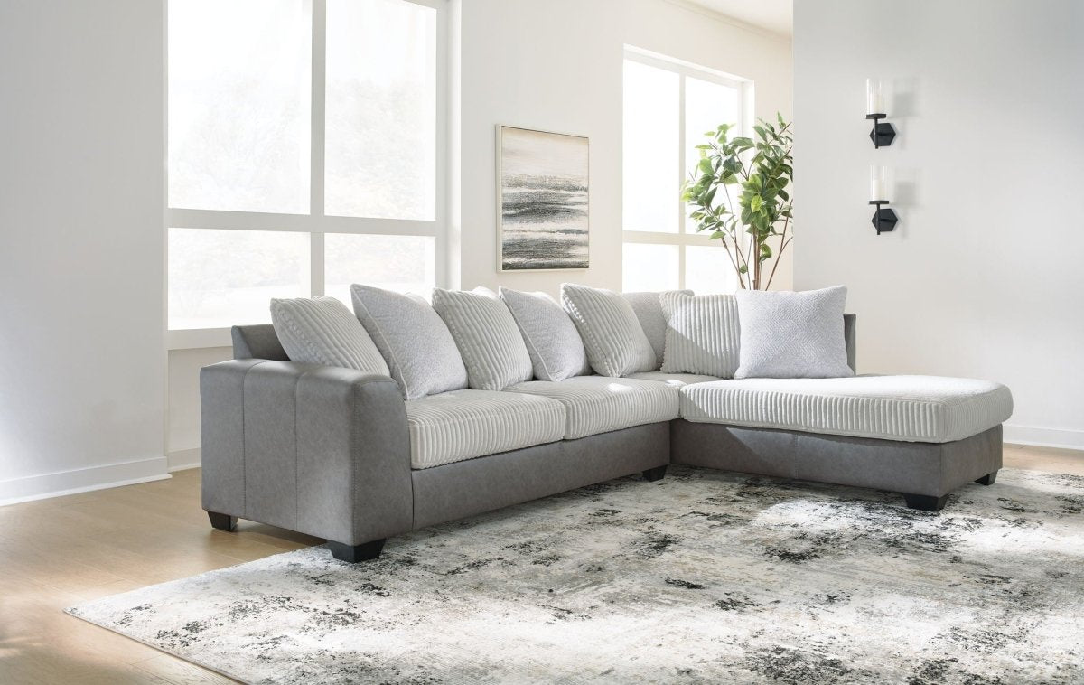 Clairette Court - Sectional Stationary Sectionals by Benchcraft® - Walls Furniture & Mattress