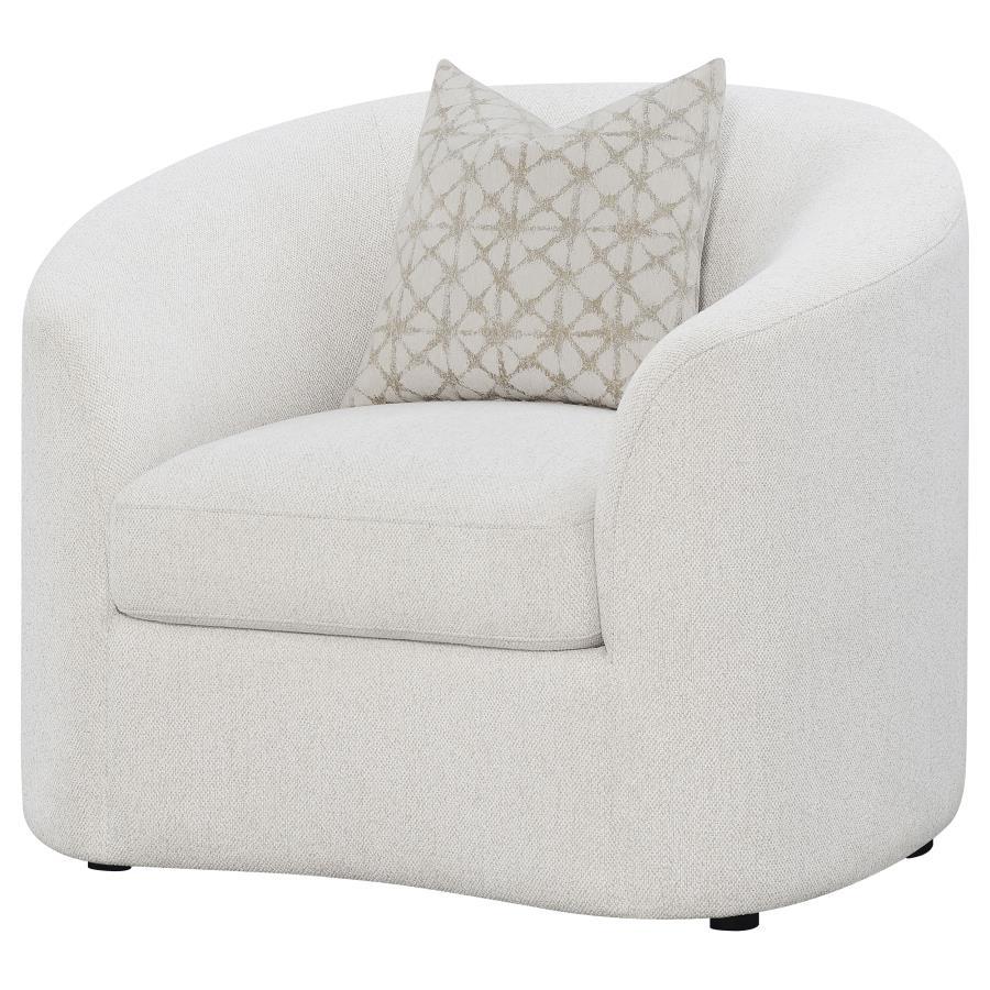 Rainn - Boucle Upholstered Sloped Arm Accent Chair - Latte Arm Chairs by CoasterEssence - Walls Furniture & Mattress