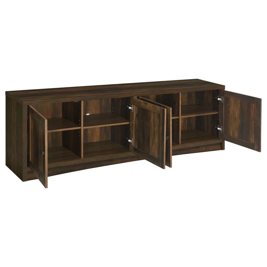Laughlin - 4 Door Engineered Wood TV Stand - Dark Pine TV Stands by CoasterEveryday - Walls Furniture & Mattress