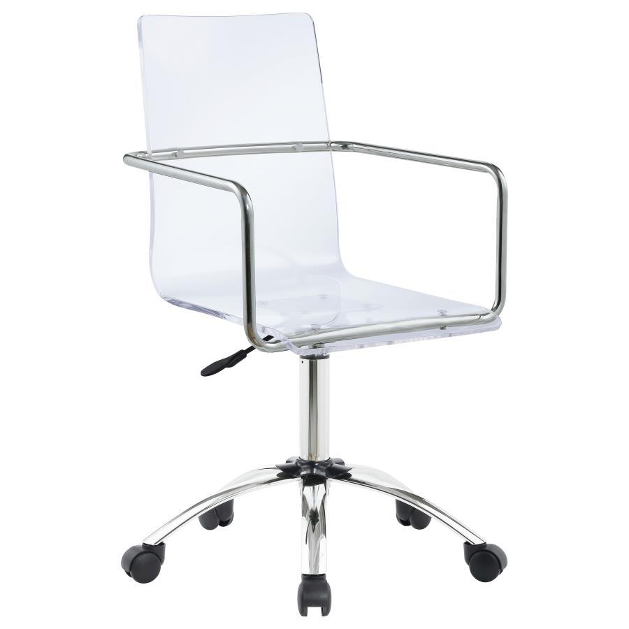 Amaturo - Acrylic Adjustable Home Office Desk Chair - Clear Swivel Chairs by CoasterEssence - Walls Furniture & Mattress