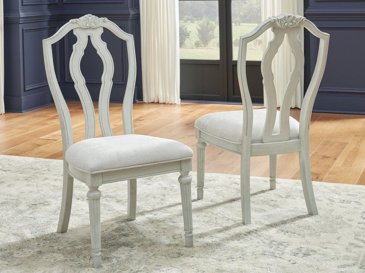 Montelaine - Dining Upholstered Side Chair (Set of 2) - Antique White Chair Sets by Benchcraft® - Walls Furniture & Mattress
