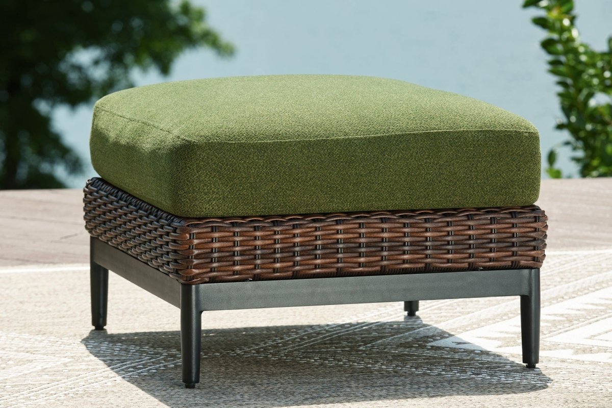 Horizon Hall - Ottoman With Cushion - Brown / Green Ottomans by Signature Design by Ashley® - Walls Furniture & Mattress