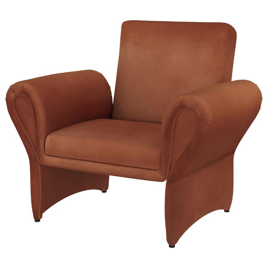 Liana - Upholstered Roll Arm Accent Armchair - Rust Arm Chairs by Coaster Fine Furniture - Walls Furniture & Mattress