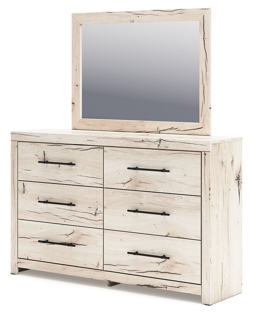 Lawroy - Dresser And Mirror - Light Natural Dresser & Mirror by Benchcraft® - Walls Furniture & Mattress