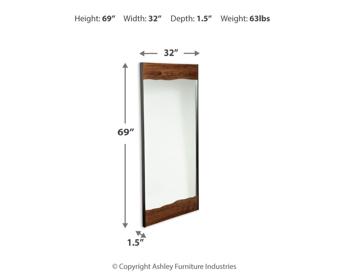Panchali - Floor Mirror - Brown / Black Floor Mirrors by Signature Design by Ashley® - Walls Furniture & Mattress