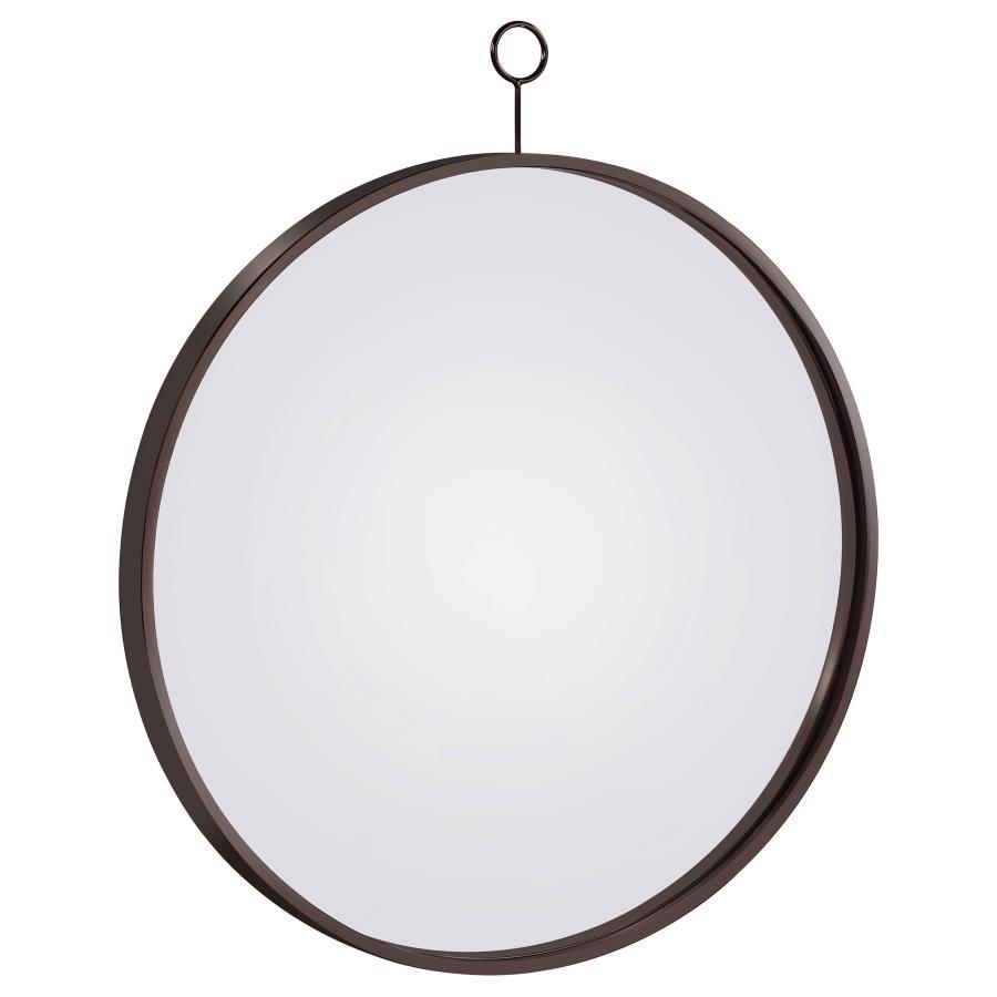 Gwyneth - Round Wall Mirror - Black Nickel Wall Mirrors by CoasterEveryday - Walls Furniture & Mattress