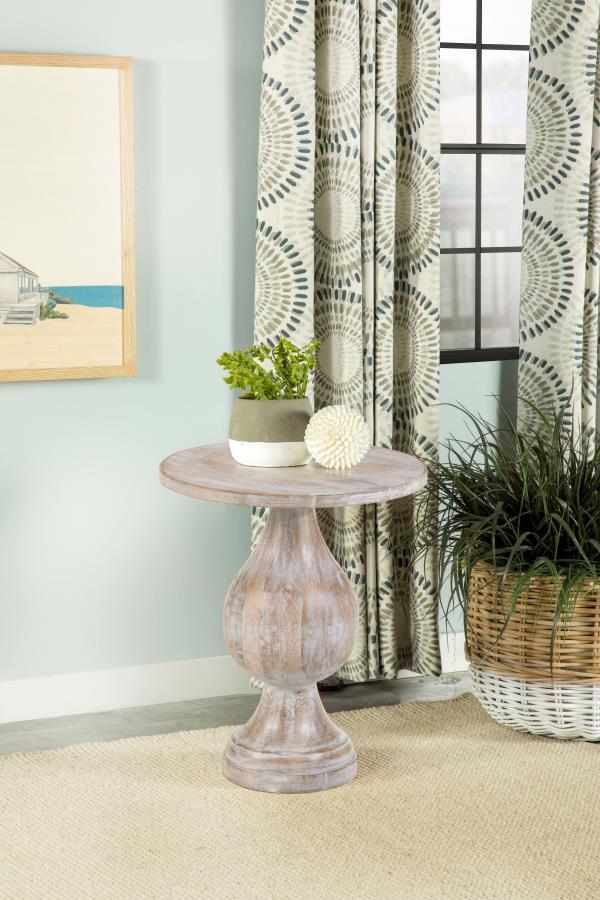 Dianella - Round Pedestal Base Accent Side Table Side Tables by CoasterEssence - Walls Furniture & Mattress