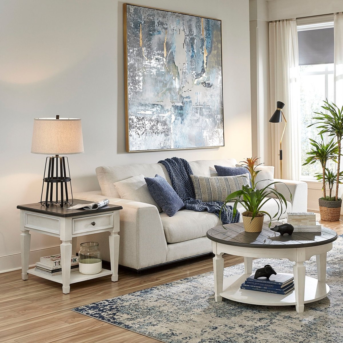 Allyson Park - 3 Piece Living Room Set (Round Cocktail Table) - White Table Sets by Liberty Furniture - Walls Furniture & Mattress