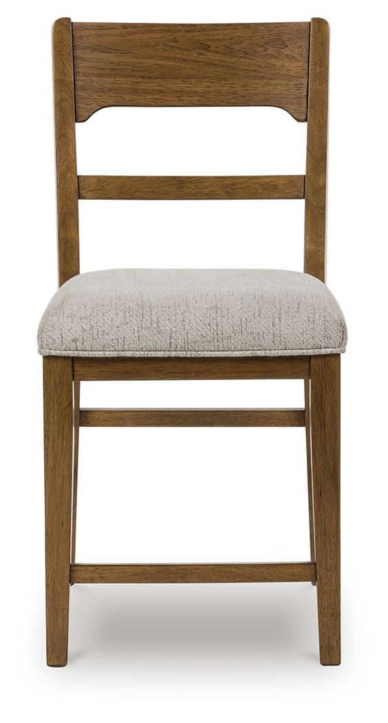 Cabalynn - Oatmeal / Light Brown - Upholstered Barstool (Set of 2) Stool Sets by Signature Design by Ashley® - Walls Furniture & Mattress