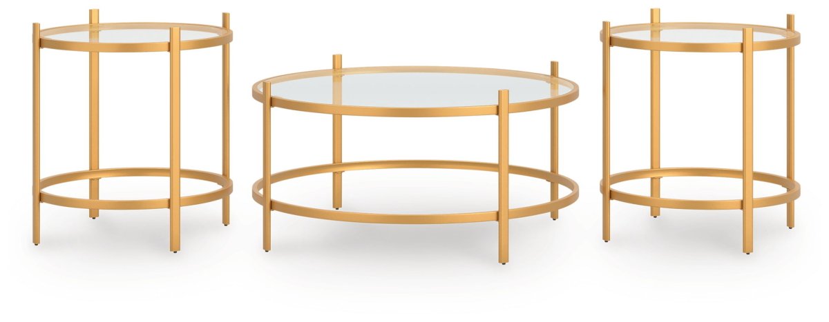 Pearlox - Gold - Occasional Table Set (Set of 3) Table Sets by Signature Design by Ashley® - Walls Furniture & Mattress