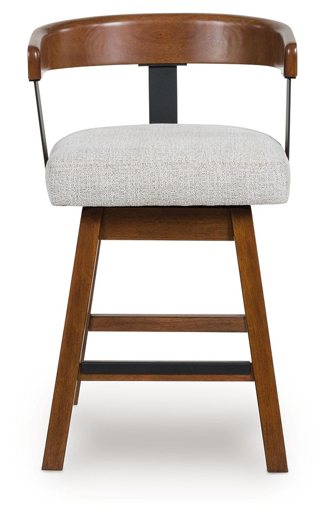 Ralene - Medium Brown - Upholstered Swivel Barstool (Set of 2) Stool Sets by Signature Design by Ashley® - Walls Furniture & Mattress