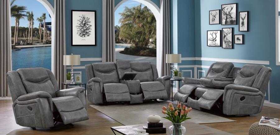 Conrad - Upholstered Padded Arm Motion Sofa Set Reclining Sofas & Loveseats by CoasterEveryday - Walls Furniture & Mattress