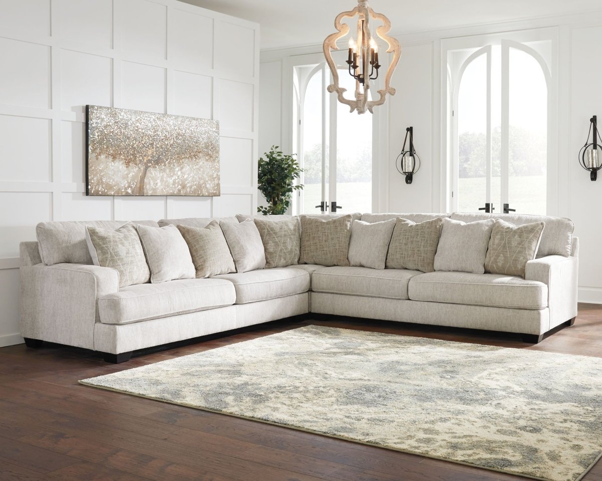 Rawcliffe - 5-Piece Sectional - Parchment Stationary Sectionals by Signature Design by Ashley® - Walls Furniture & Mattress