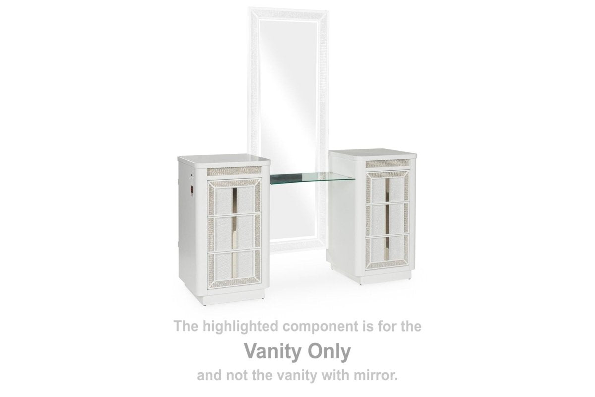 Chalanna - Vanity - White Vanity Desks by Signature Design by Ashley® - Walls Furniture & Mattress