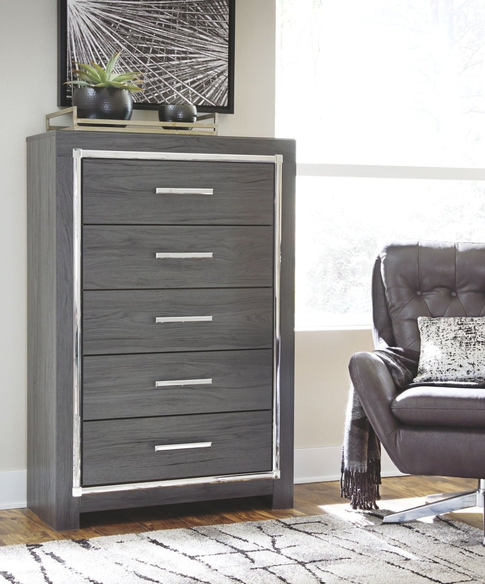 Lodanna - Five Drawer Chest - Gray Accent Chests by Signature Design by Ashley® - Walls Furniture & Mattress