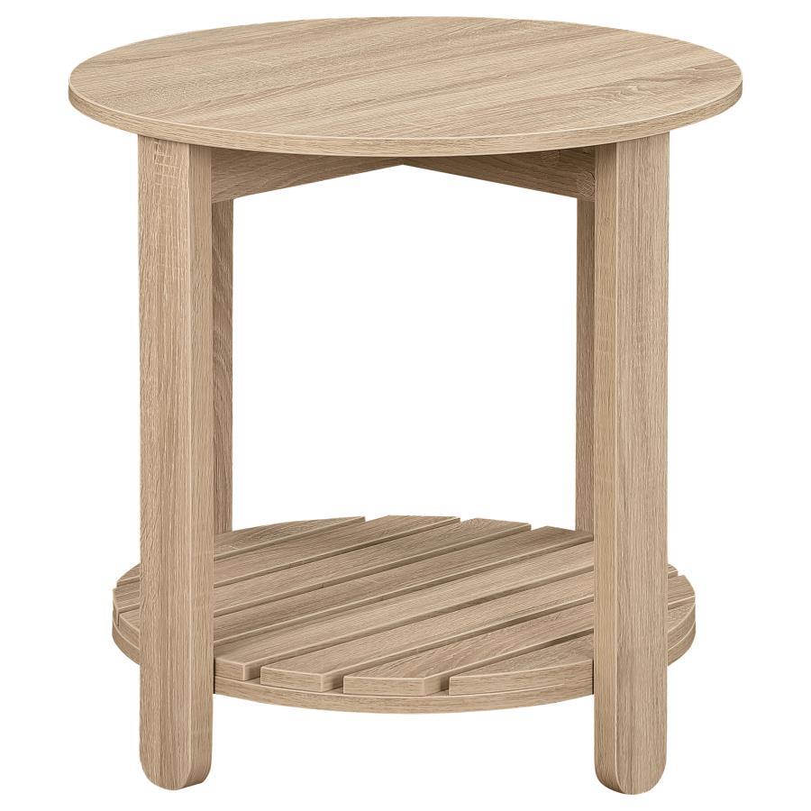 Fowler - 1 Shelf Round Engineered Wood Table End Tables by Coaster Fine Furniture - Walls Furniture & Mattress