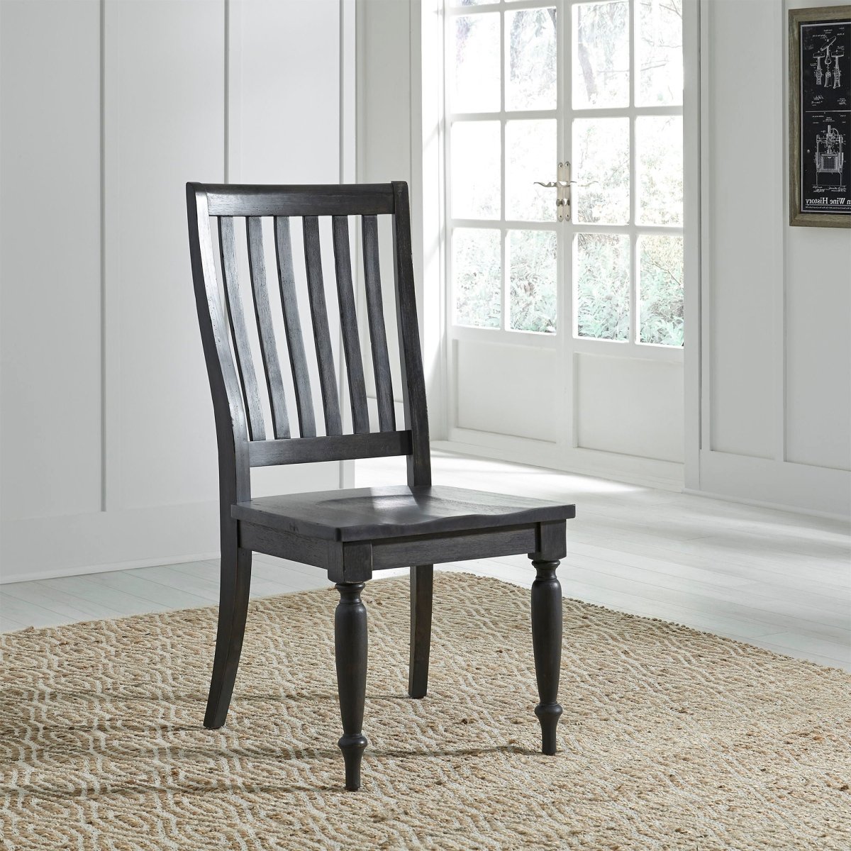 Harvest Home - Slat Back Side Chair - Black Side Chairs by Liberty Furniture - Walls Furniture & Mattress