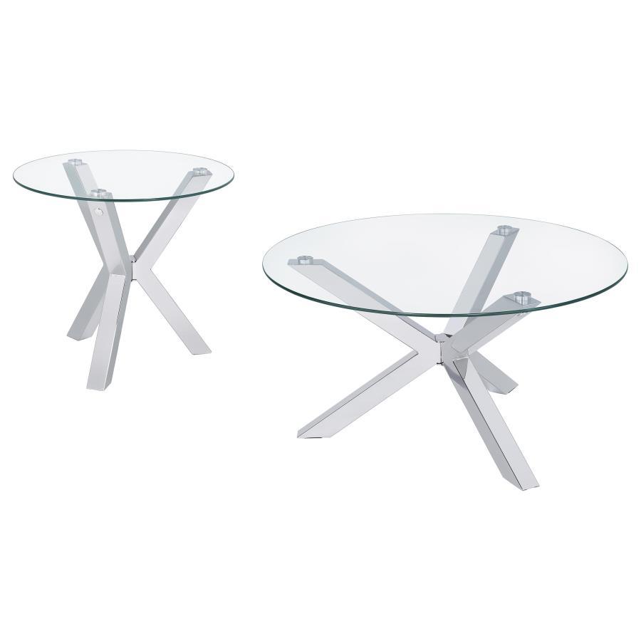 Kenzie - Round Coffee Table Set Table Sets by Coaster Fine Furniture - Walls Furniture & Mattress