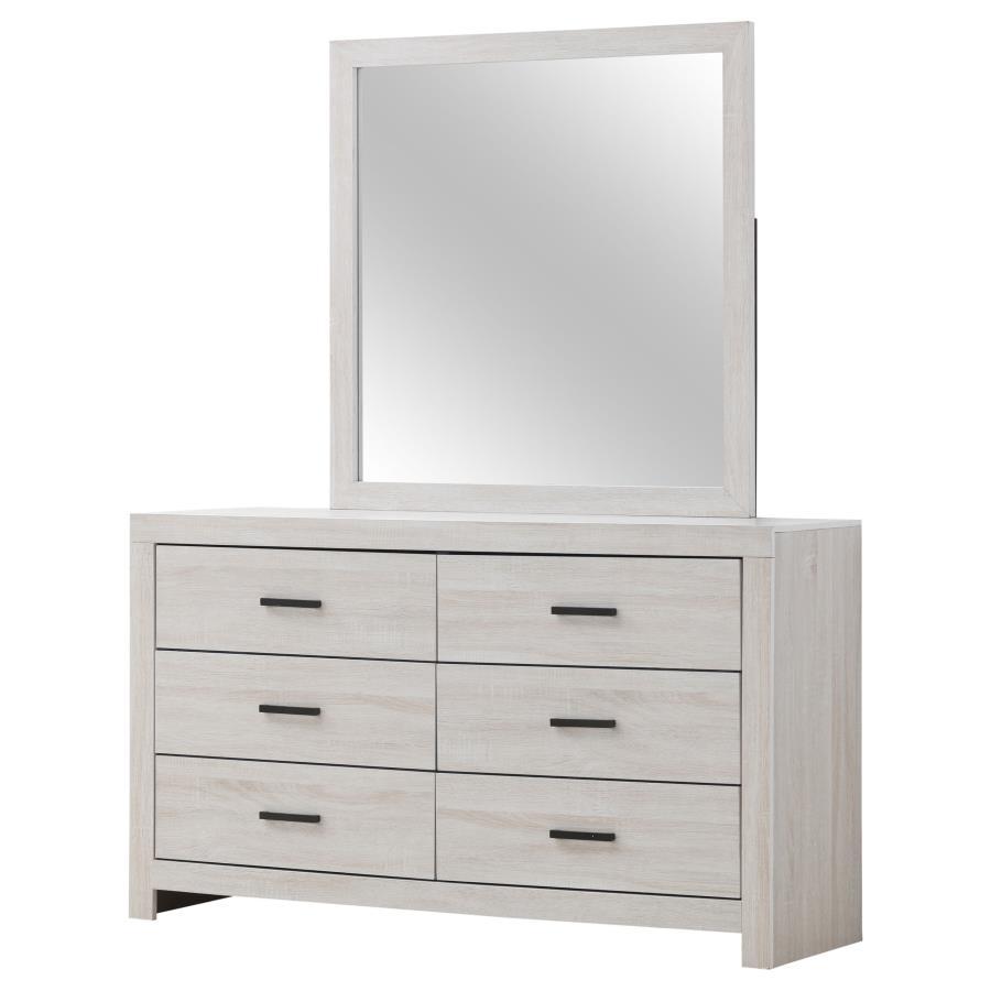 Brantford - 6 - Drawer Dresser With Mirror Dresser & Mirror by CoasterEveryday - Walls Furniture & Mattress