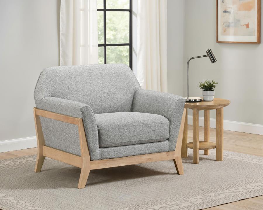 Vaughn - Fabric Upholstered Flared Arm Accent Chair - Gray Arm Chairs by Coaster Fine Furniture - Walls Furniture & Mattress