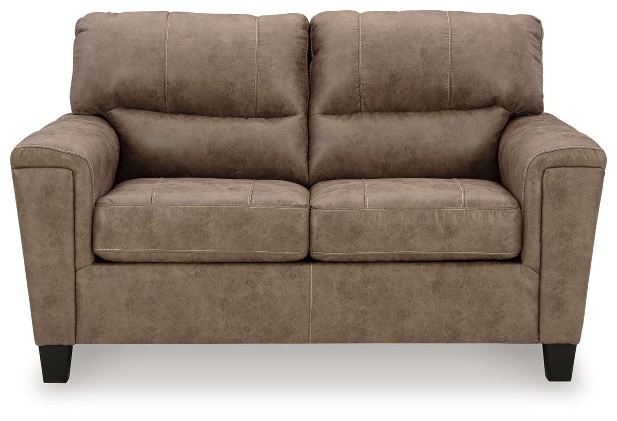 Navi - Fossil - Loveseat Stationary Loveseats by Signature Design by Ashley® - Walls Furniture & Mattress