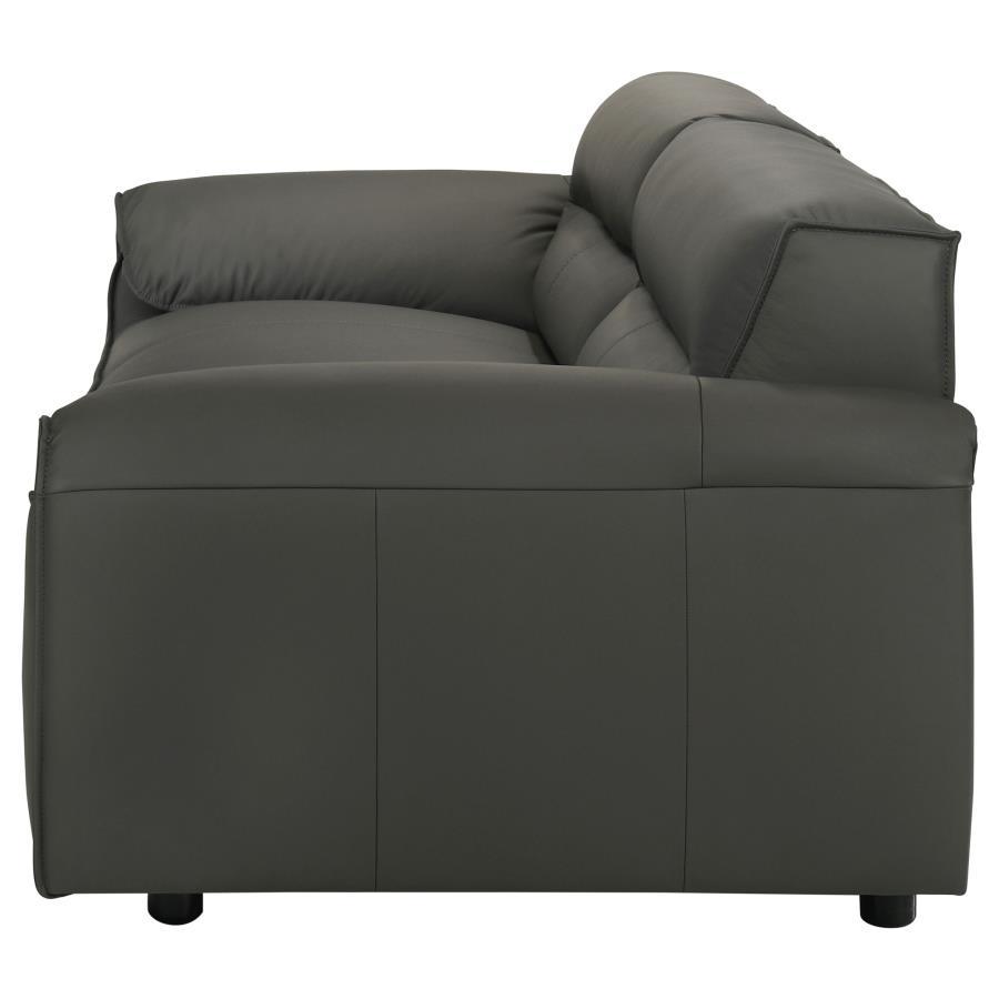 Buxton - Top Grain Leather Upholstered Sofa Stationary Sofas by Coaster Fine Furniture - Walls Furniture & Mattress