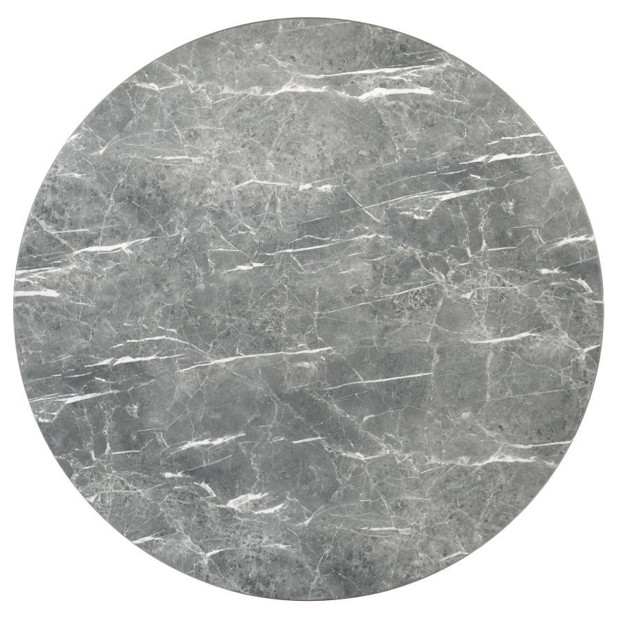 Franklin - 59" Round Dining Table - Gray And Dark Oak Dining Tables by Coaster Fine Furniture - Walls Furniture & Mattress