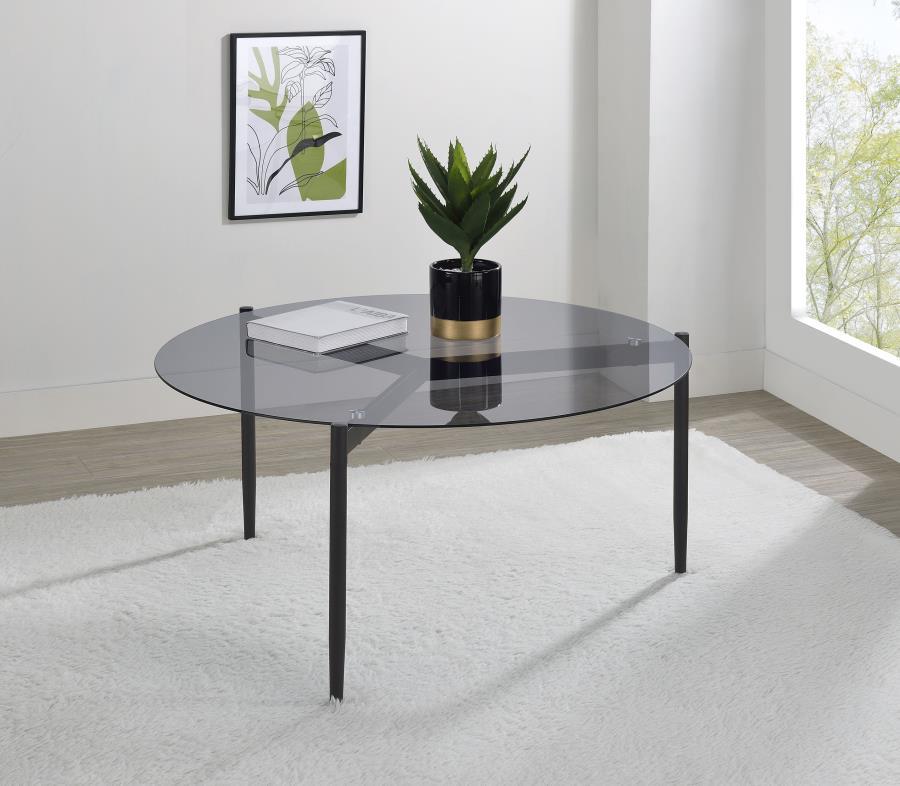 Rosalie - Round Smoked Glass Top Table End Tables by CoasterEveryday - Walls Furniture & Mattress