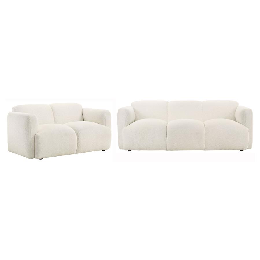 Dorset - Upholstered Round Track Arm Sofa Set Stationary Sofas & Loveseats by Coaster Fine Furniture - Walls Furniture & Mattress