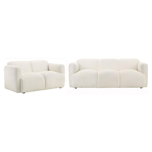Dorset - Upholstered Round Track Arm Sofa Set Stationary Sofas & Loveseats by Coaster Fine Furniture - Walls Furniture & Mattress