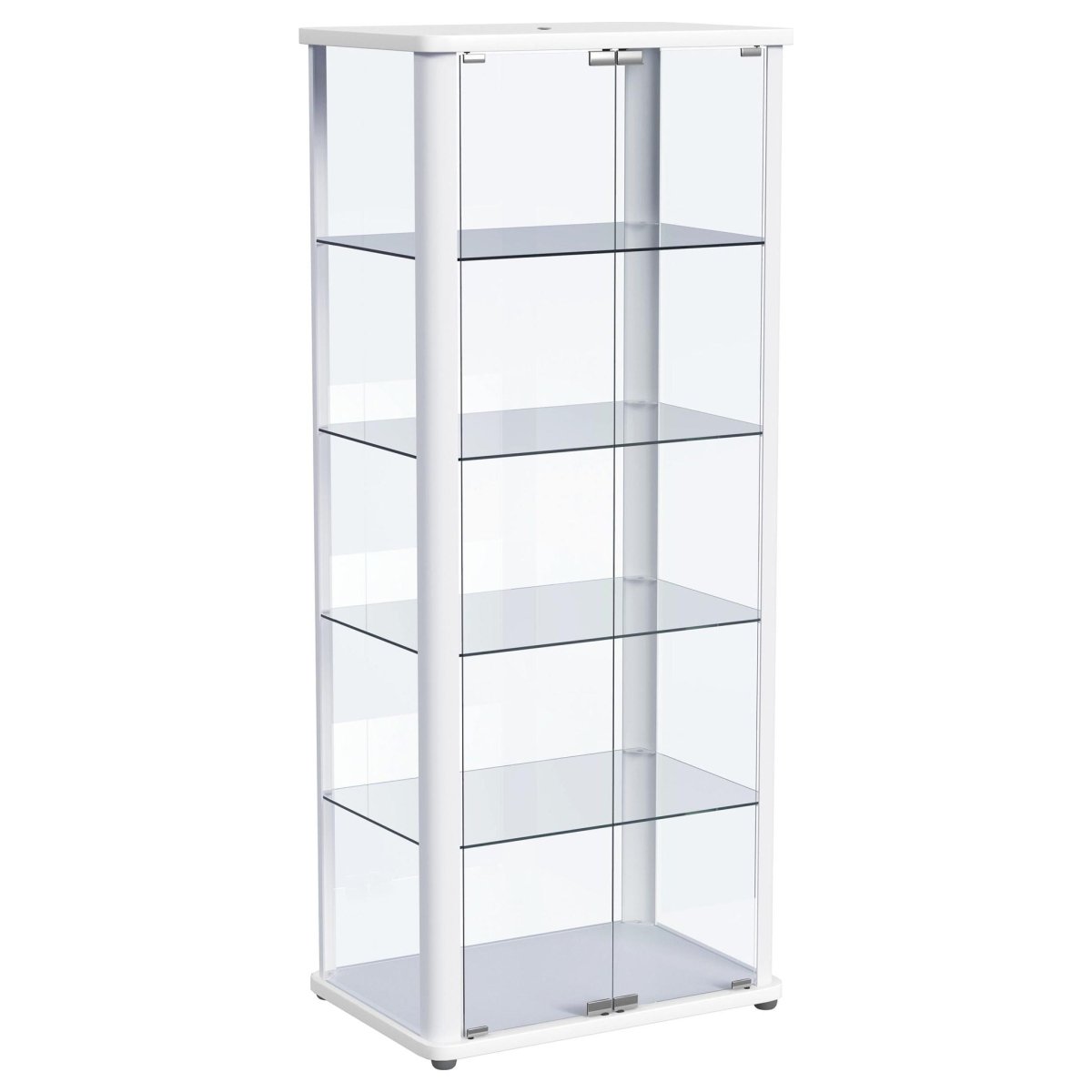 Aero - 5 - Shelf Display Curio Cabinet With Led Lighting Curio Cabinets by Coaster Fine Furniture - Walls Furniture & Mattress
