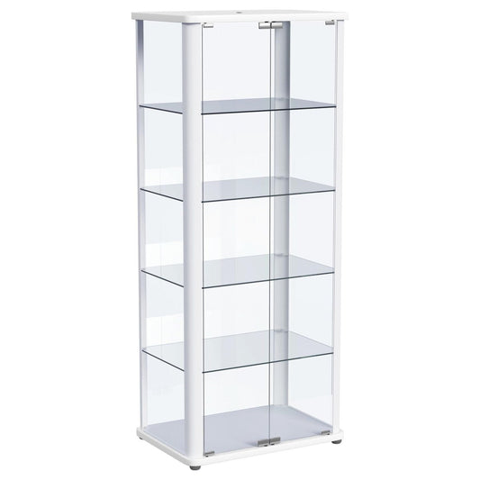 Aero - 5 - Shelf Display Curio Cabinet With Led Lighting Curio Cabinets by Coaster Fine Furniture - Walls Furniture & Mattress