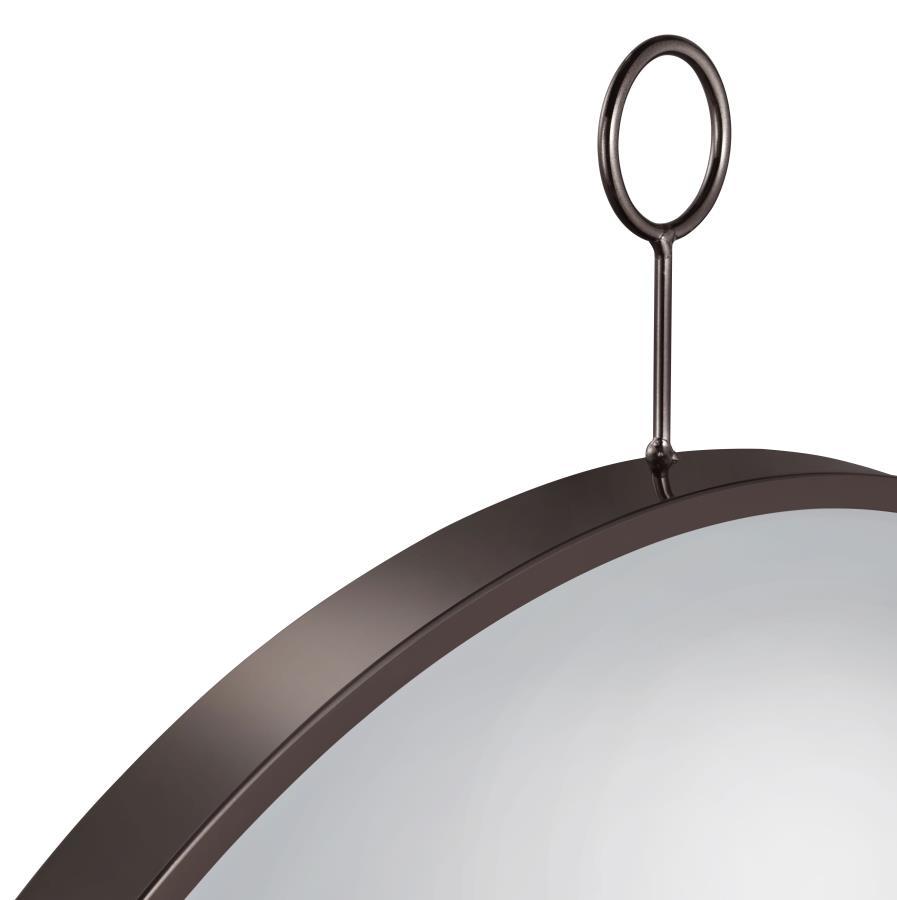 Gwyneth - Round Wall Mirror - Black Nickel Wall Mirrors by CoasterEveryday - Walls Furniture & Mattress