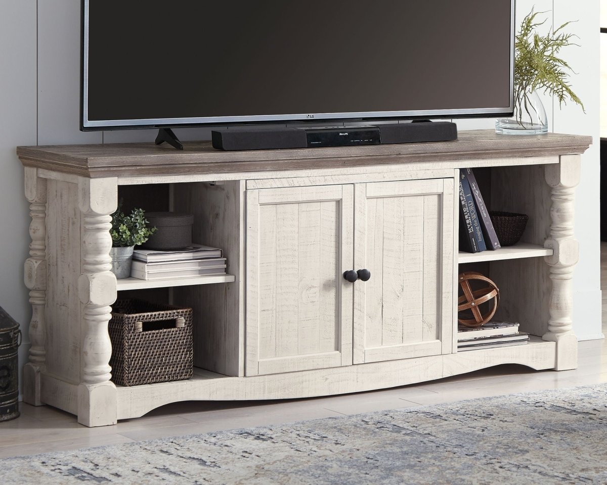 Havalance - 4 Pc. - Entertainment Center - 67" TV Stand - Brown / Beige Entertainment Centers by Signature Design by Ashley® - Walls Furniture & Mattress