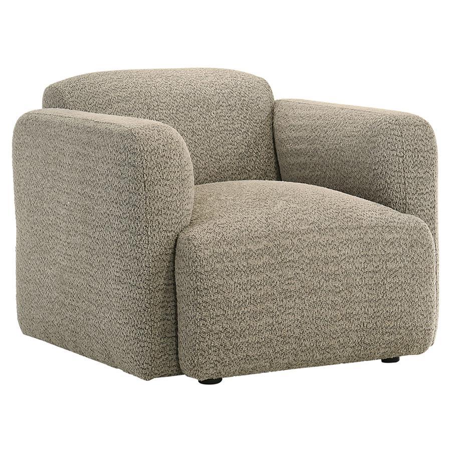 Dorset - Fabric Upholstered Round Track Arm Accent Chair Arm Chairs by Coaster Fine Furniture - Walls Furniture & Mattress