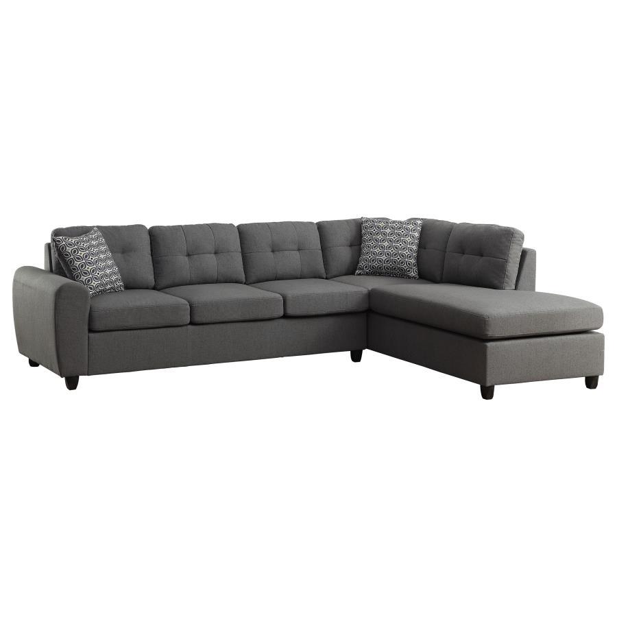 Stonenesse - Sectional Sofa With Storage Ottoman Set - Gray 2 Piece Living Room Sets by CoasterEveryday - Walls Furniture & Mattress