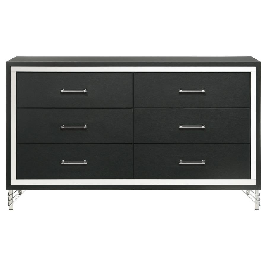 Lucia - 6 - Drawer Dresser Dressers by Coaster Fine Furniture - Walls Furniture & Mattress