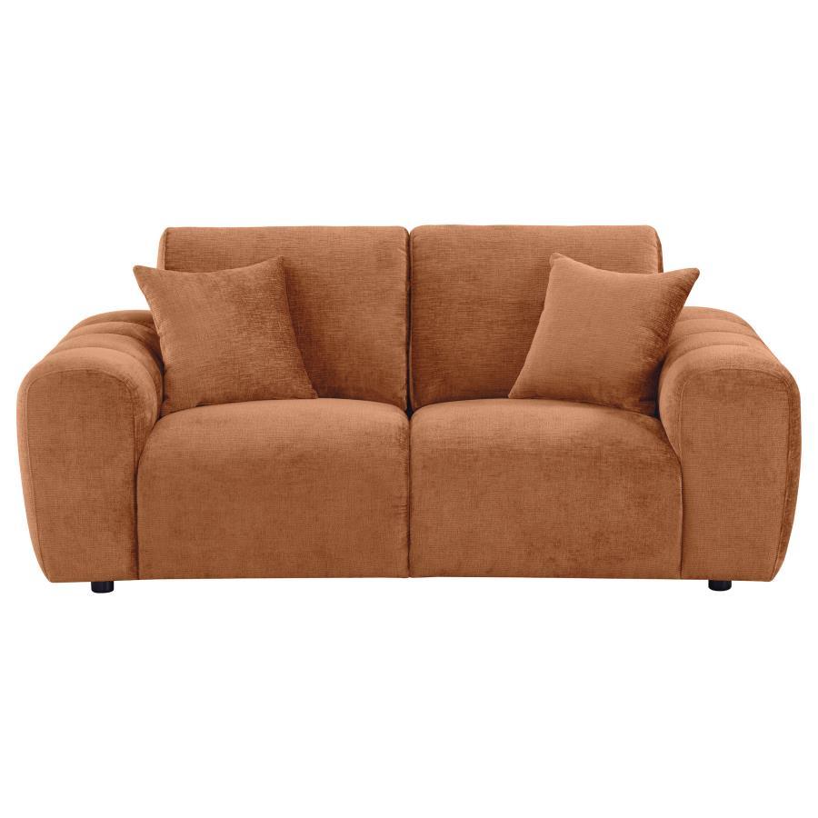 Burnett - Chenille Upholstered Wide Arm Loveseat Stationary Loveseats by Coaster Fine Furniture - Walls Furniture & Mattress
