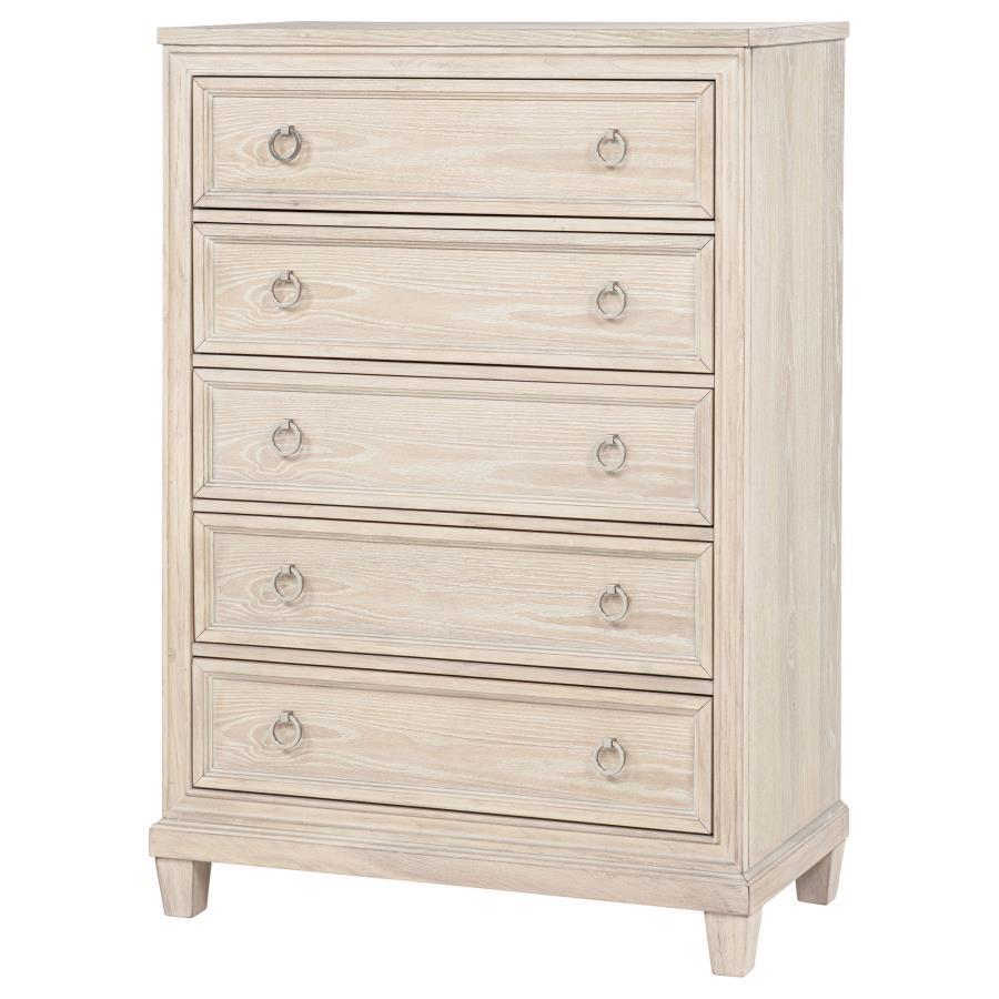 Pembroke - 5 - Drawer Chest Of Drawers - Washed Oak Accent Chests by Coaster Fine Furniture - Walls Furniture & Mattress