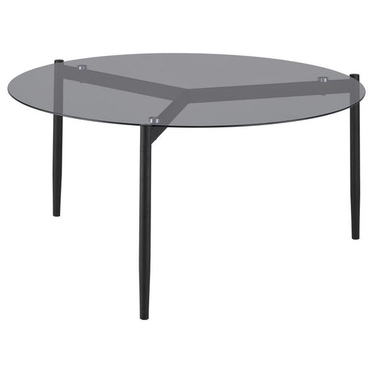 Rosalie - Round Smoked Glass Top Table End Tables by CoasterEveryday - Walls Furniture & Mattress