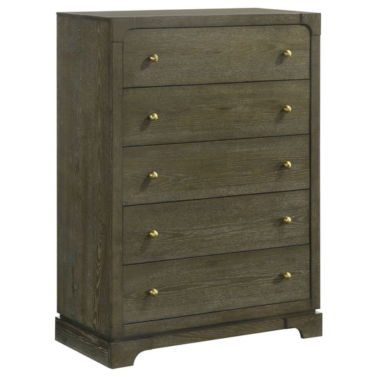 Gran Park - 5 - Drawer Bedroom Chest Of Drawers - Dark Cocoa Accent Chests by Coaster Fine Furniture - Walls Furniture & Mattress