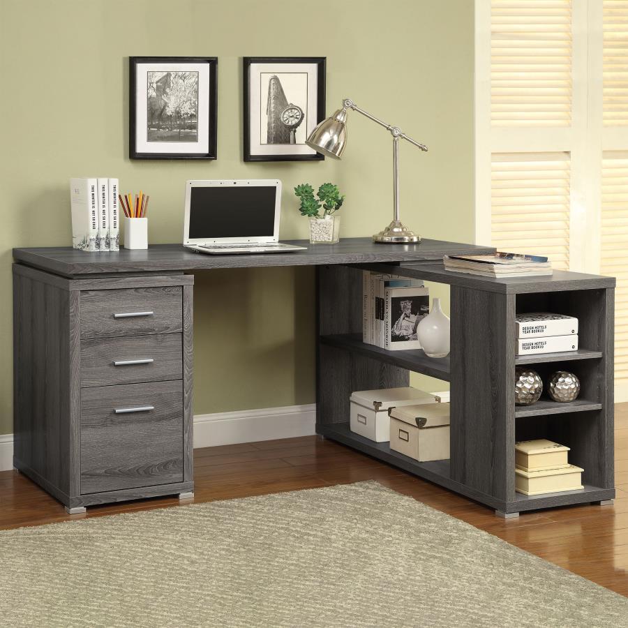 Yvette - 3 - Drawer L - Shape Computer Desk Corner Desks by CoasterEveryday - Walls Furniture & Mattress